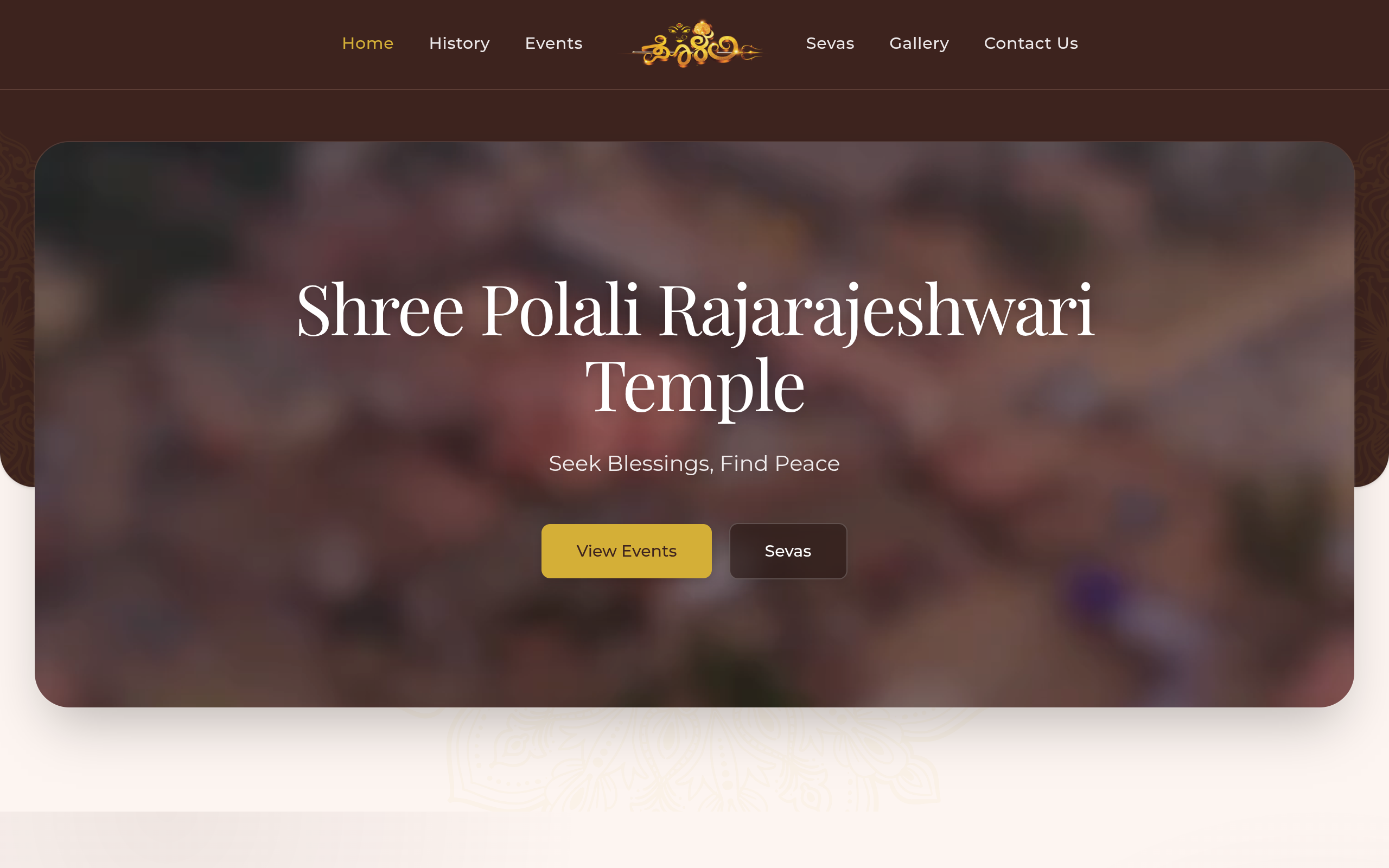 Screenshot of Polali Temple Website