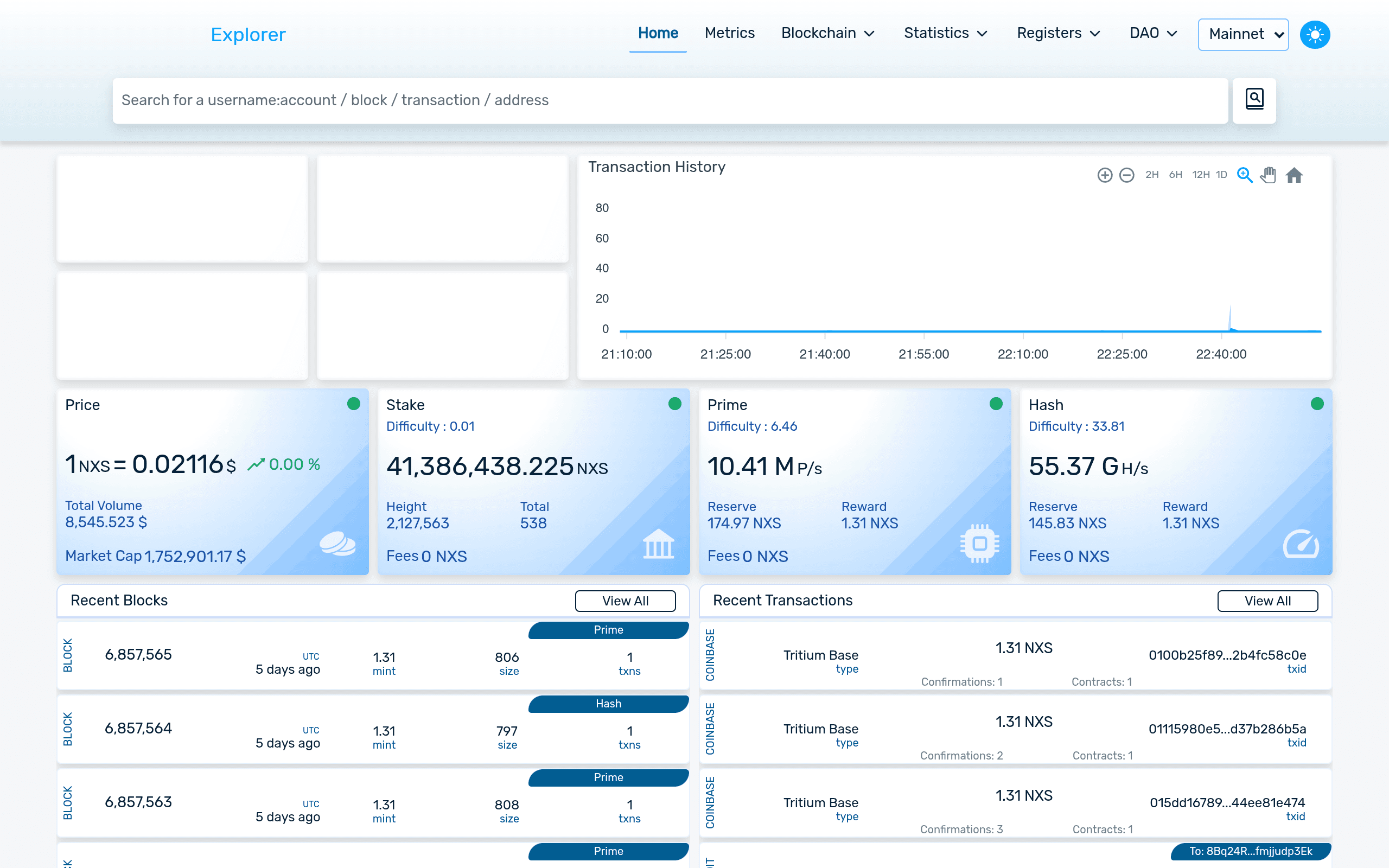 Screenshot of Nexus Explorer