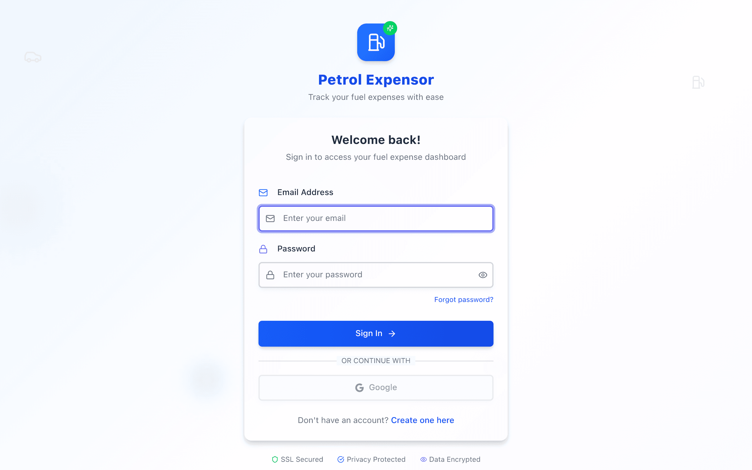 Screenshot of Petrol Expensor — Fuel Expense Tracker