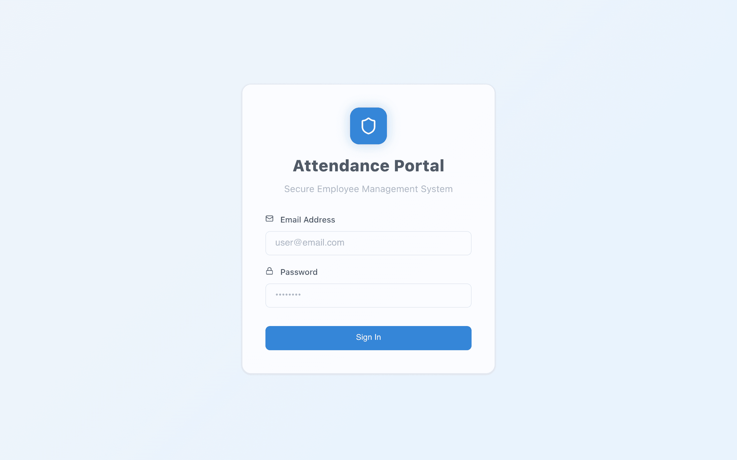 Screenshot of Employee Attendance Management System